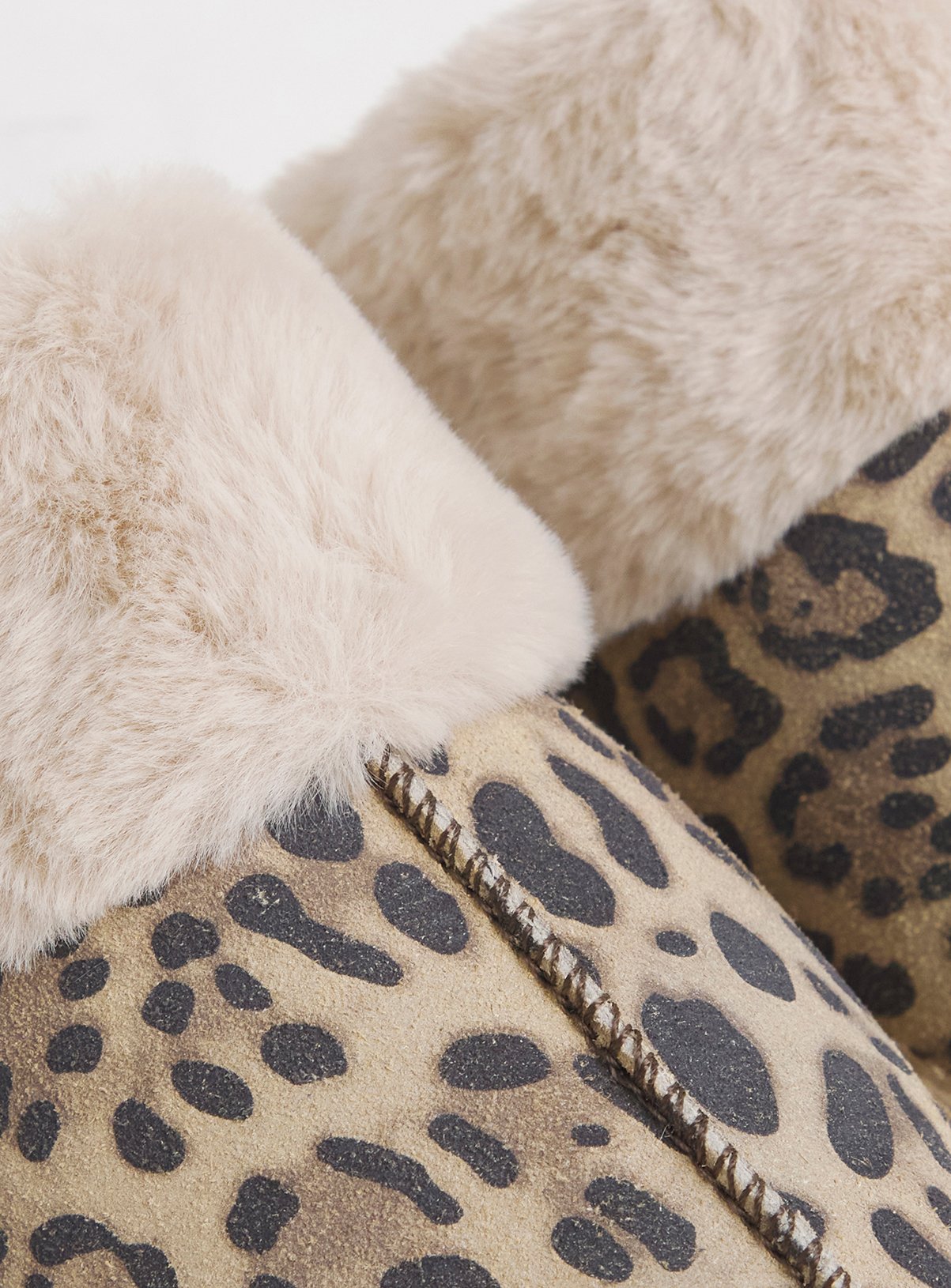 SIMPLY BE Leopard Faux Fur Lined Suede Mule Slipper Wide Fit 6 - Image 4 thumbnail